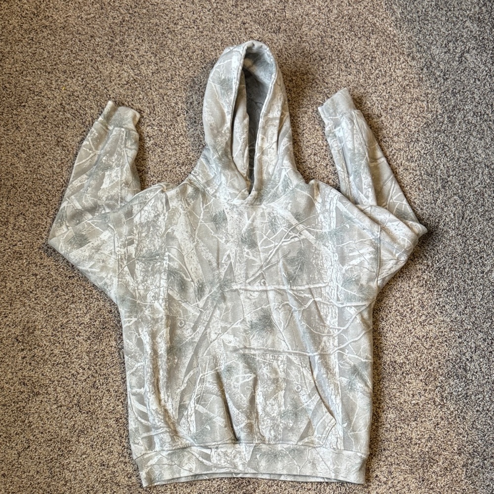 Abercrombie & Fitch Gray Patterned Hoodie Sweater